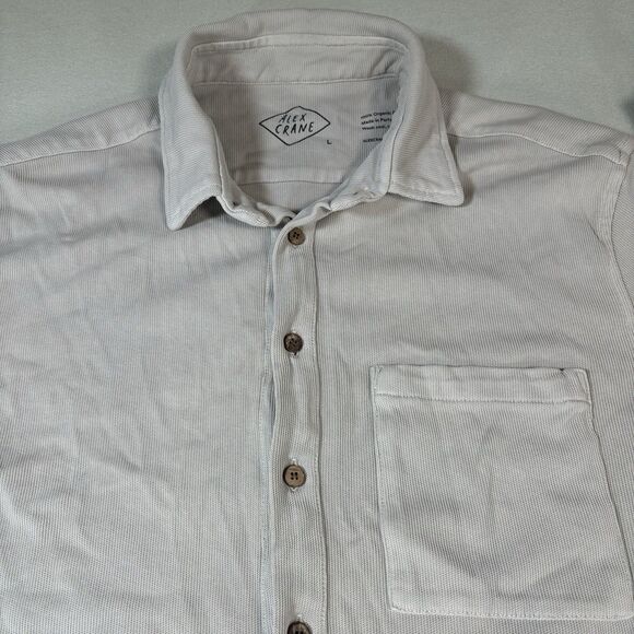 Alex Crane Sweater Mens Large Button Up Collared Cardigan Organic Cotton - Picture 6 of 8